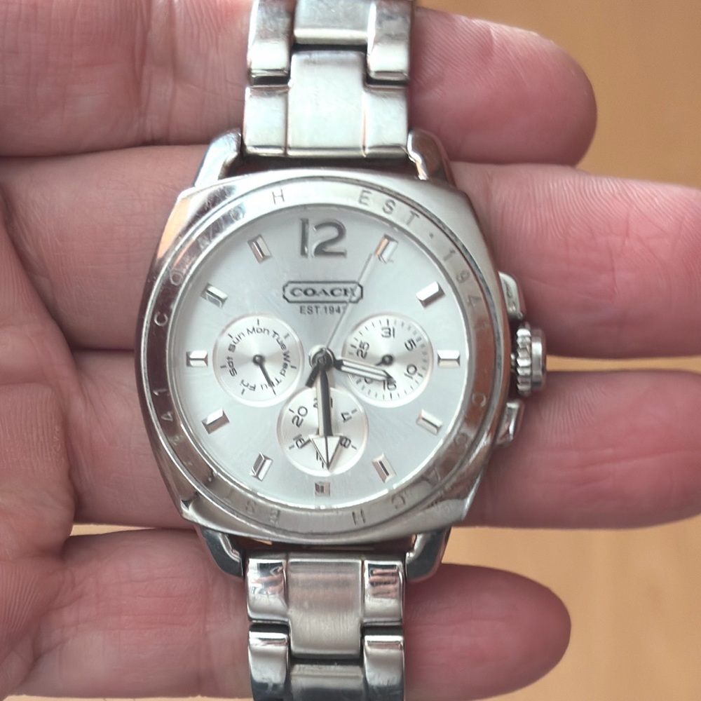 Coach Silver Tone Women's Chronograph Bracelet Watch